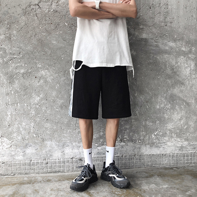 K712-P40夏季夜光条运动裤男潮牌港风大码蝴蝶五分短裤,男装休闲裤,电商B369（原A024）