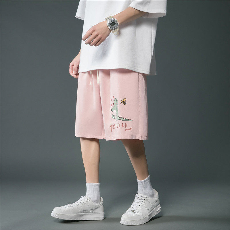 ！！！夏季恐龙印花短裤男直筒沙滩五分裤,男装休闲裤,电商B369（原A024）