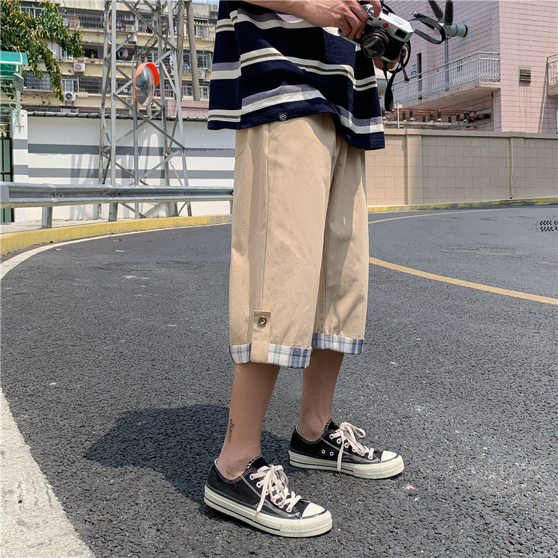 夏季新款七分裤男士宽松休闲大码运动条纹直筒短裤,男装休闲裤,电商B369（原A024）