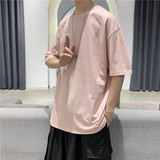 T100短句夏季新款短袖男士宽松半袖圆领纯棉体恤，男装T恤，电商B369（原A024）