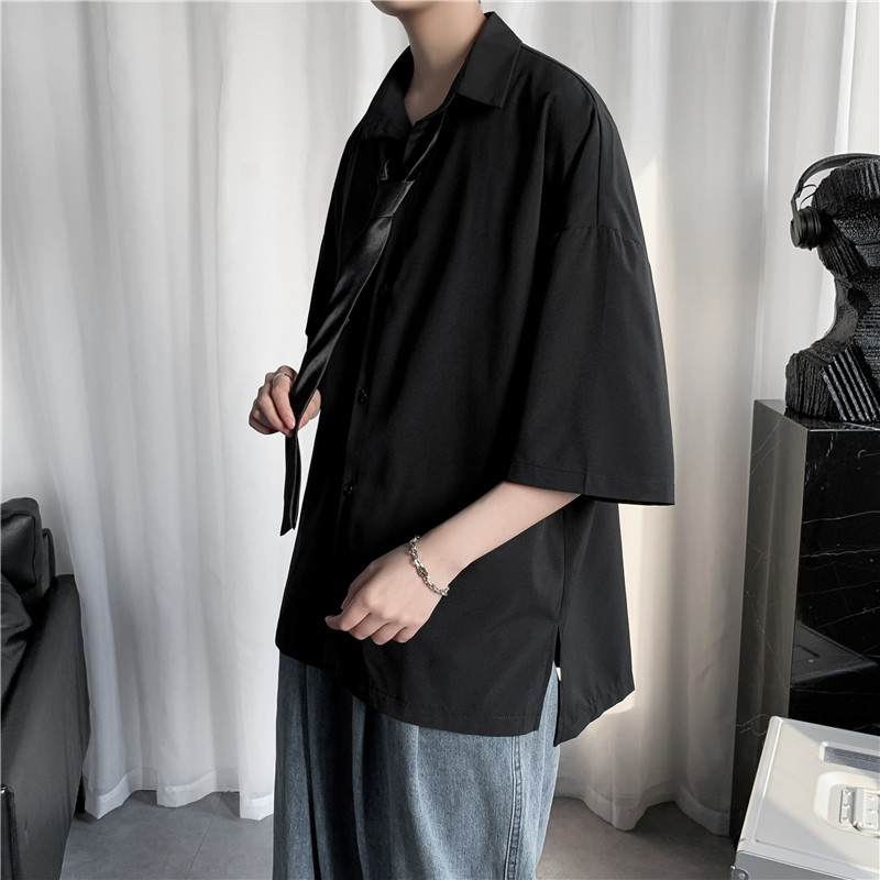 C01-特批P28夏季多色冰丝七分袖衬衣男宽松百搭中袖休闲衬衫,男装衬衫,电商B369（原A024）