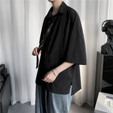 C01-特批P28夏季多色冰丝七分袖衬衣男宽松百搭中袖休闲衬衫，男装衬衫，电商B369（原A024）