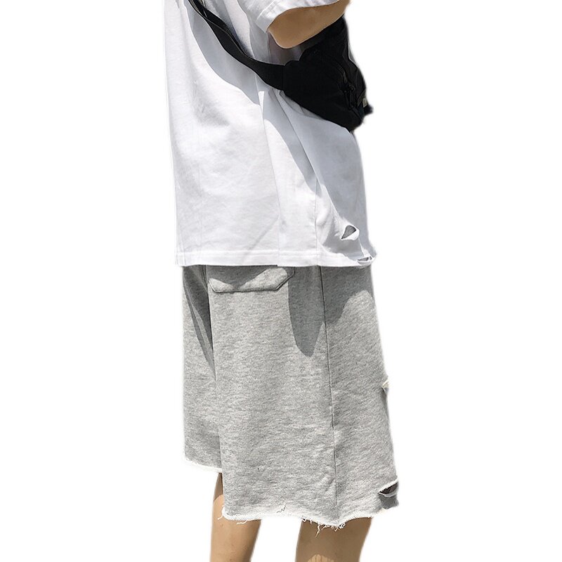 夏季潮牌破洞五分裤男大码宽松运动休闲短裤,男装休闲裤,电商B369（原A024）