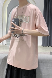T110  短句   夏季男士小熊印花短袖T恤宽松休闲潮流打底衫图片