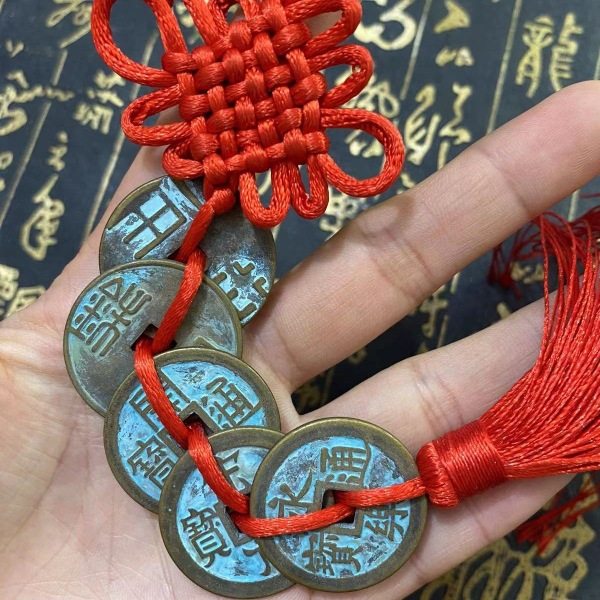 中华大五帝铜钱挂件门对门中国结国学摆件镇宅招财仿客厅中式流苏