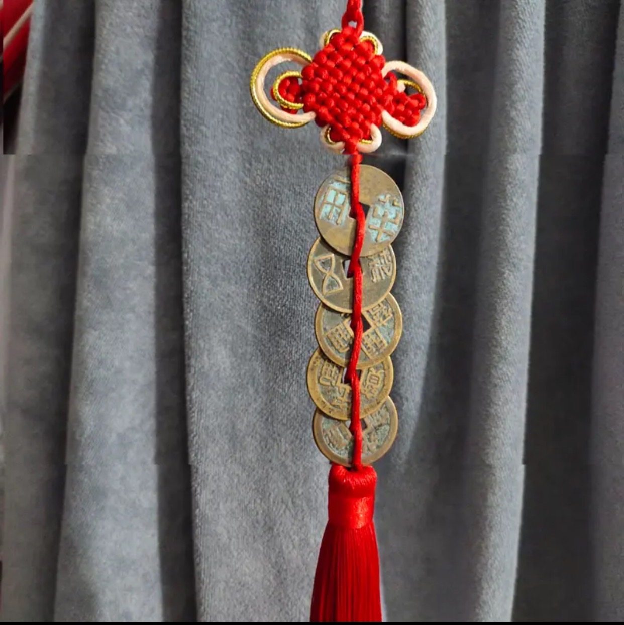 中华大五帝铜钱挂件门对门中国结国学摆件镇宅招财仿客厅中式流苏