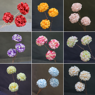 仿真幸运球3头木槿球婚礼堂路引插花花墙装饰软装绢花宴会厅布置