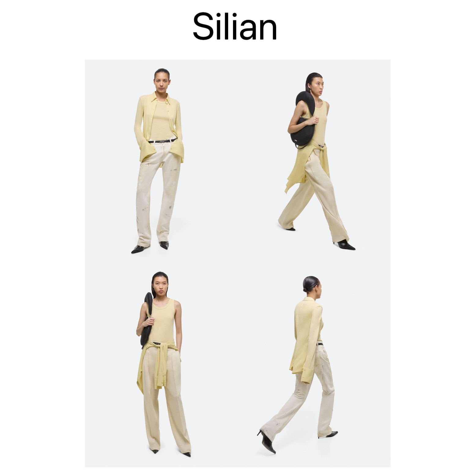 Silian｜极简祖师爷｜25秋冬｜高弹罗纹针织修身两件套｜衬衫背心