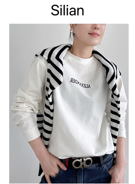 26早春｜设计感｜松弛慵懒oversize｜高克重｜纯棉长袖圆领T恤