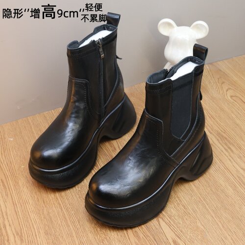 短靴女小个子增高9CM2026秋冬