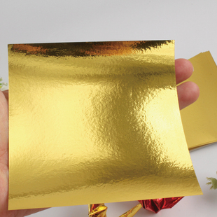 一包100儿童剪纸10厘米红色金色正方形折纸手工千纸鹤成品装饰品