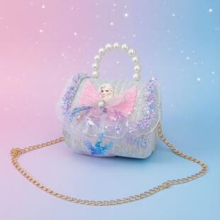 小女孩手提包小香风链条爱莎公主包女童幼儿园宝宝艾莎斜挎包梦幻