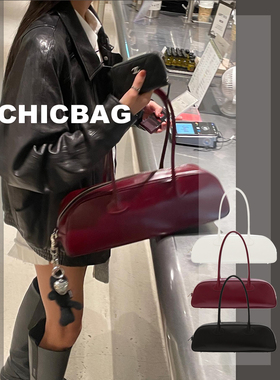 韩国小众设计fott长款法棍包新款单肩手提包高级感大容量牛皮手提