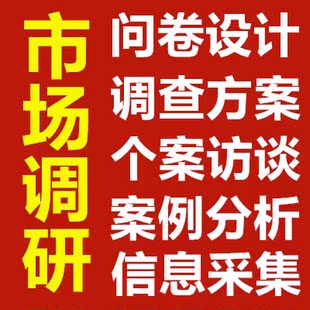 市场调研调查报告问卷设计个案报告案例分析调研方案访谈问卷星代