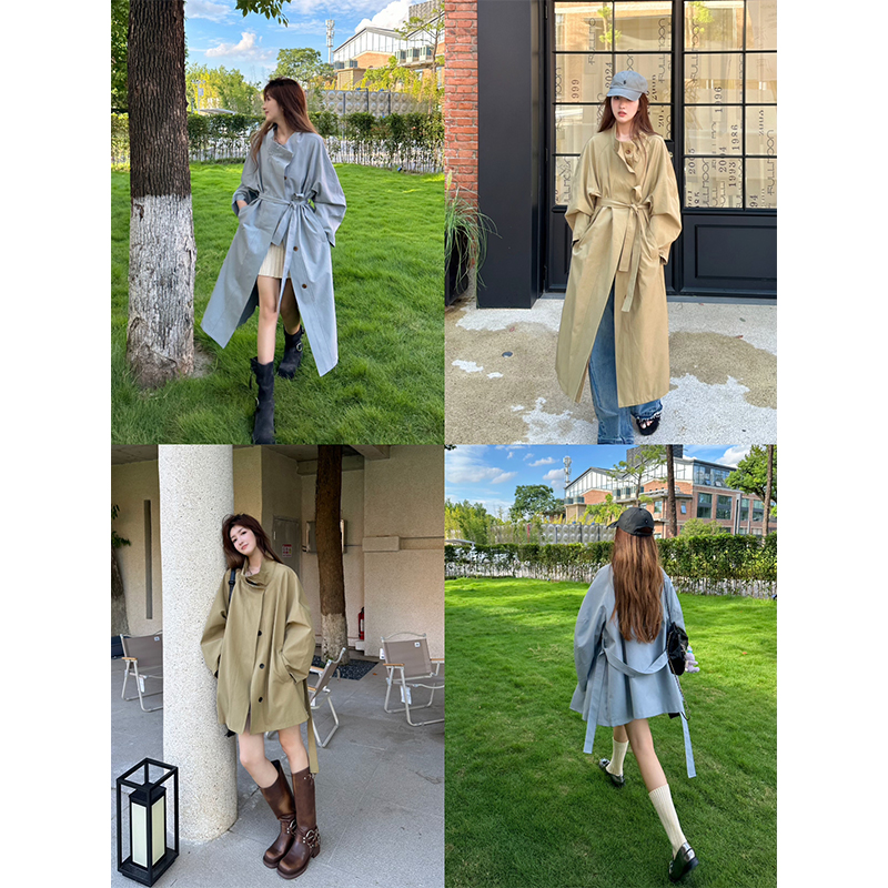 WANNANKE 遇见暮色 松弛英伦气质立领廓形风衣外套长短款