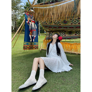 WANNANKE 琉璃月光裁 重磅立体肌理飘逸网纱仙仙连衣裙