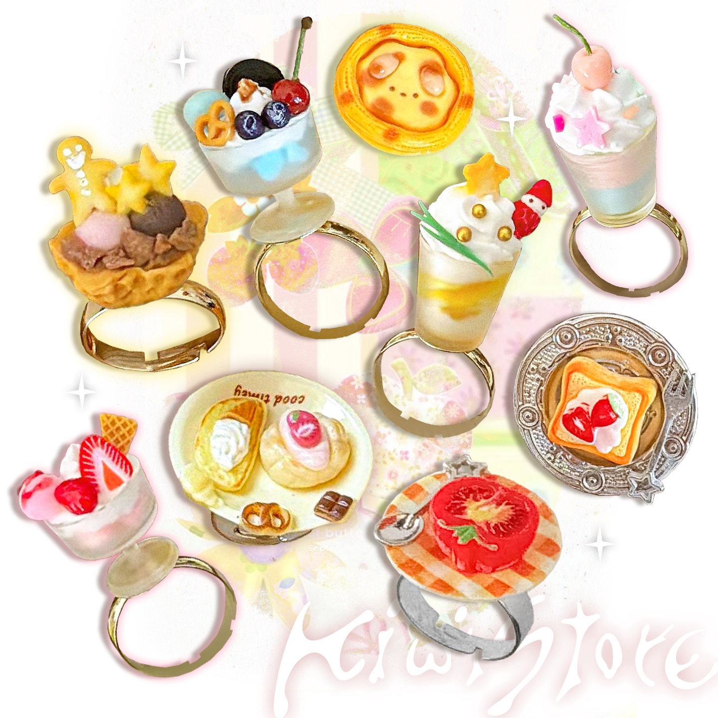 可爱一下~微缩甜食点心戒指