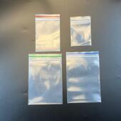 袋100个 海产品包装 加厚红蓝白绿边 8号蓝边密封袋五金配件袋