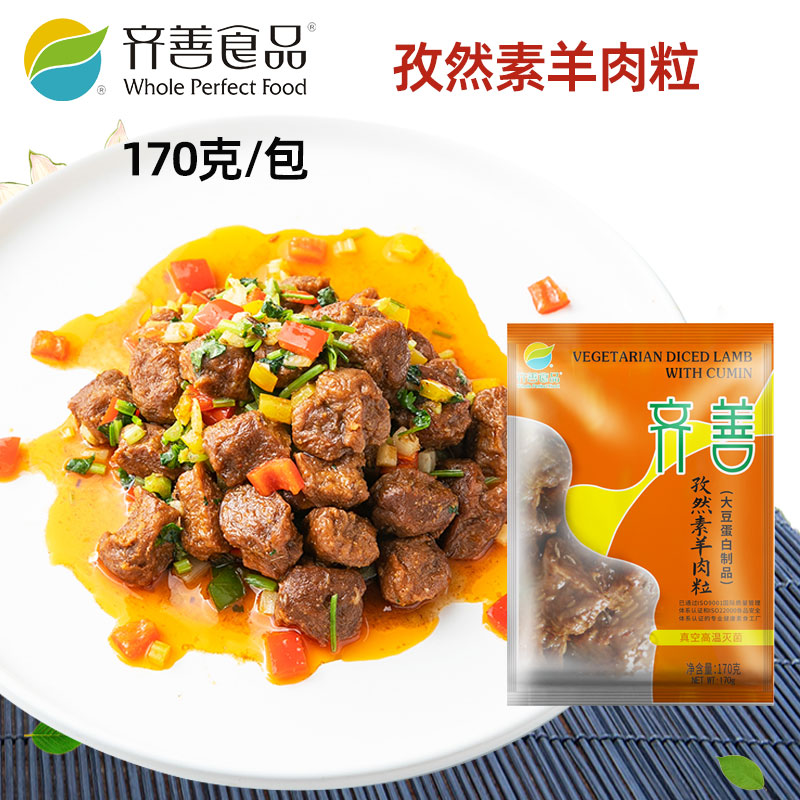齐善食品孜然素羊肉粒200克/包佛家斋菜素食仿荤纯素斋菜寺院素食