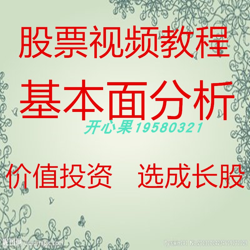 股票学习基本面分析视频课程教程价值投资财务报表分析股票估值68