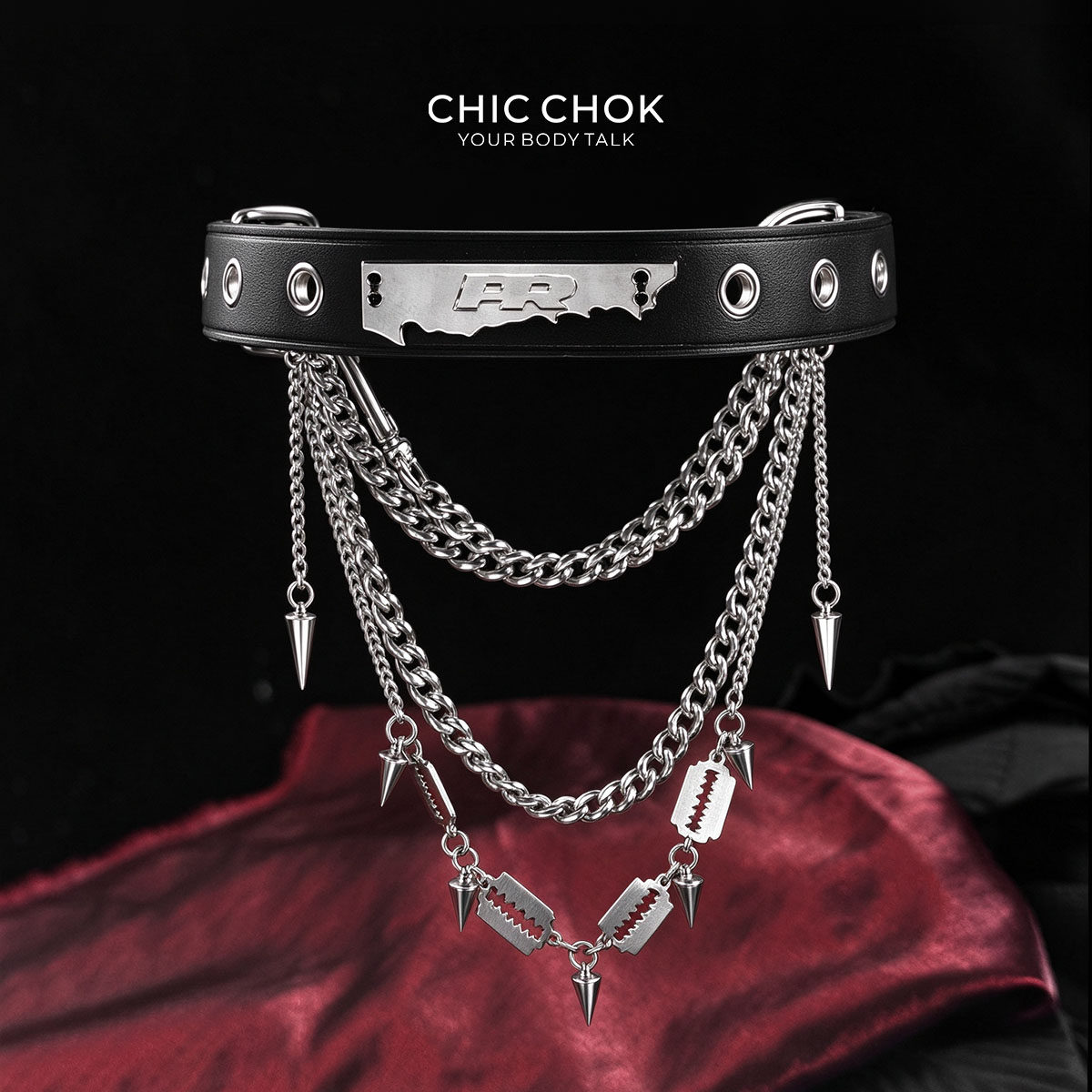 CHICCHOK真皮刀片项圈