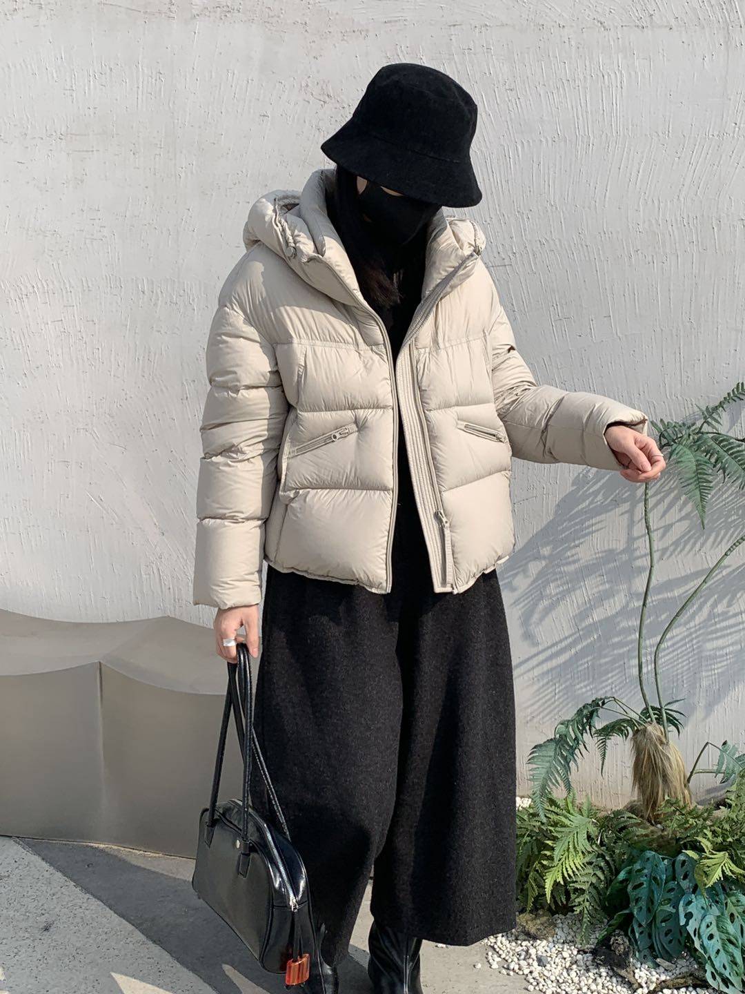 8539泡芙连帽短款羽绒服女冬季新款加厚保暖90白鸭绒面包服外套潮