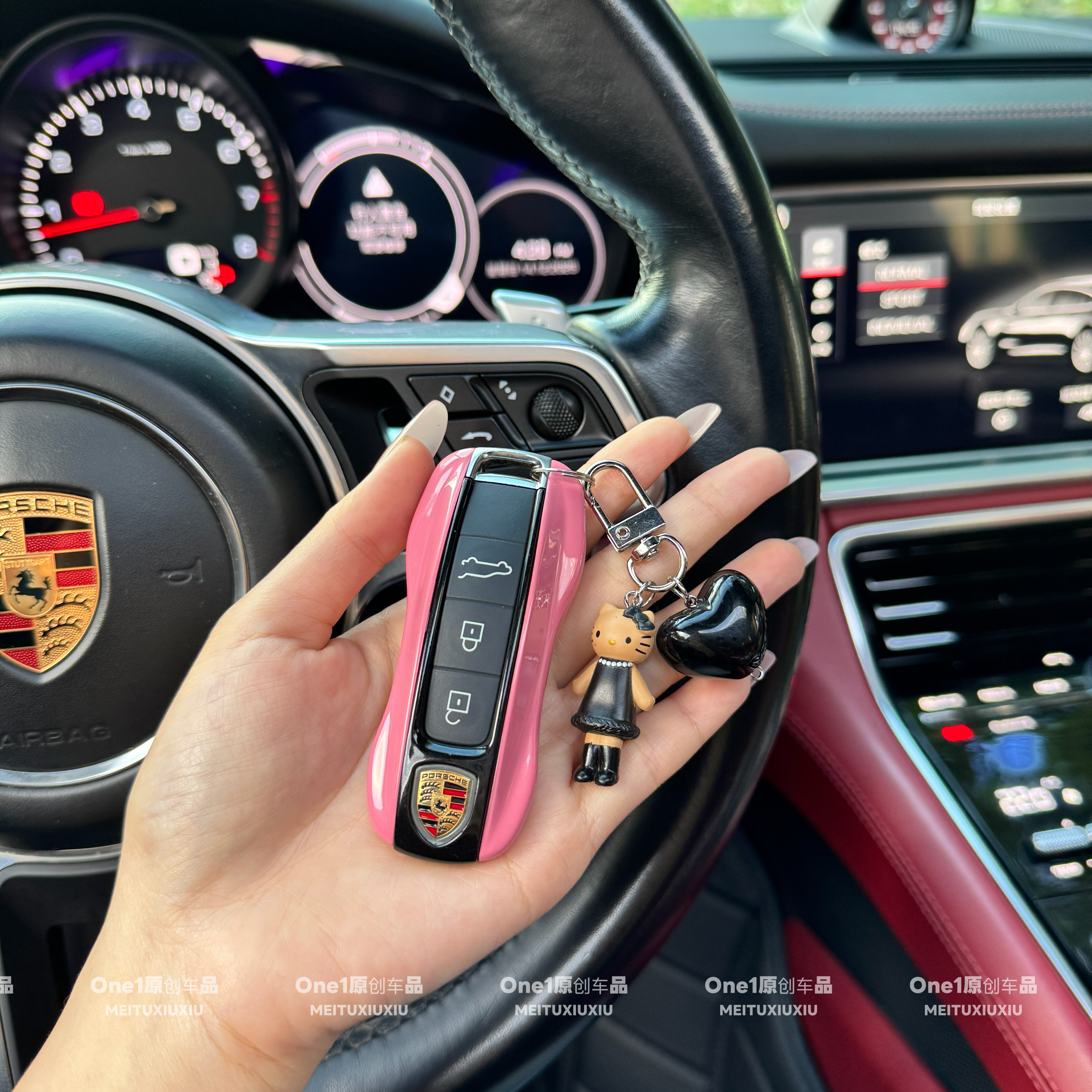 适用保时捷钥匙壳macan718卡宴帕拉梅拉taycan/911款粉长腿Kitty,汽车用品/电子/清洗/改装,车用钥匙包,淘宝优惠券,粉丝福利购,淘宝优惠卷