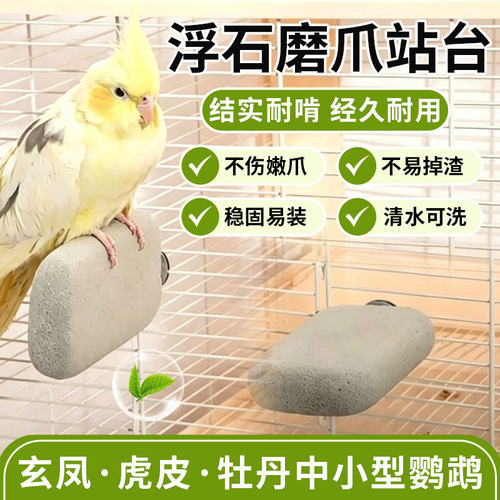 鹦鹉磨爪站台磨爪棒玄凤牡丹虎皮专用磨砂站杆站棍磨甲器磨牙用品