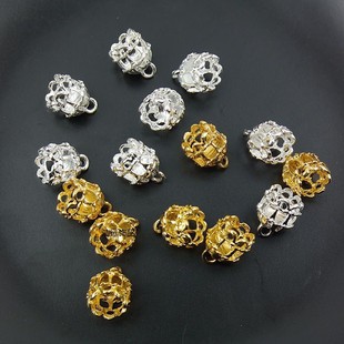 合金镂空铃铛流苏花帽吊坠古风发簪配件手工diy发冠发饰挂坠材料