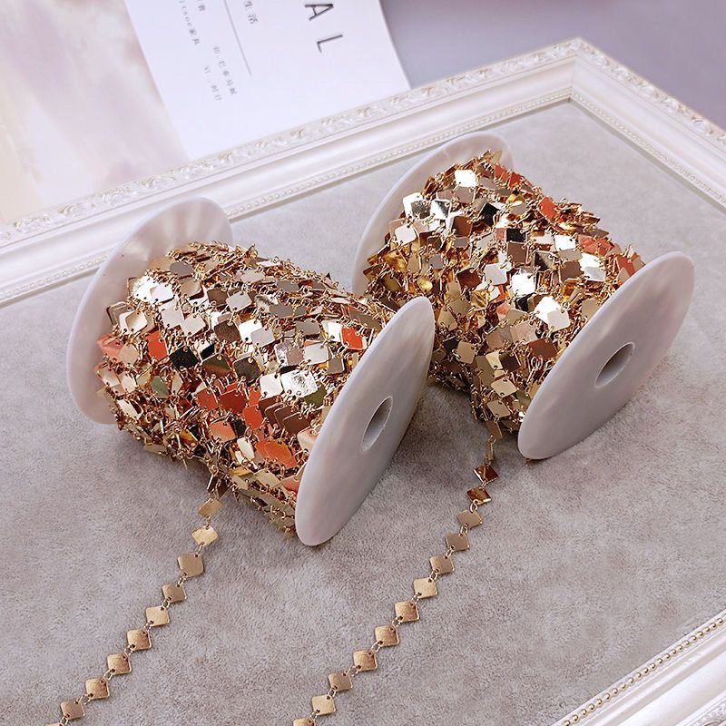 纯铜diy保色菱形片古风饰品配件