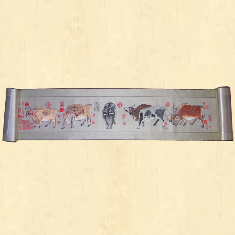 牛年礼品古蜀锦五牛图 中国十大传世名画 四川特色纪念文化领导