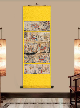 九殿神像装饰画丝绸卷轴装饰挂画神仙水陆画十殿阎王画像道场供奉