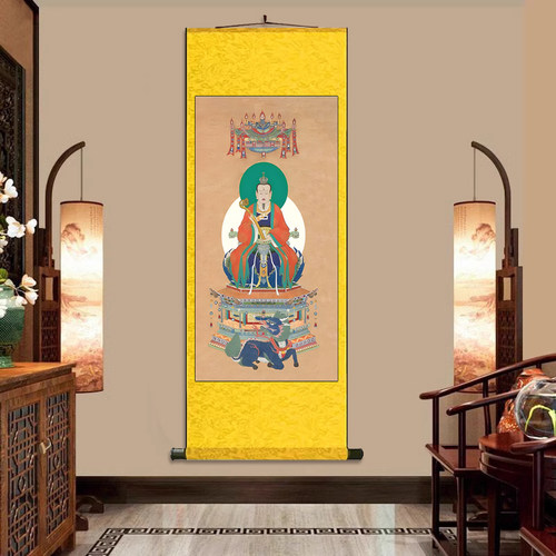 雷祖3 丝绸卷轴装饰挂画卷轴画佛像供奉客厅玄关装饰画佛堂画像