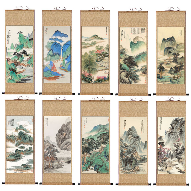 山水中堂画青绿山水客厅挂画名家字画靠山画水墨挂画酒店装饰名家