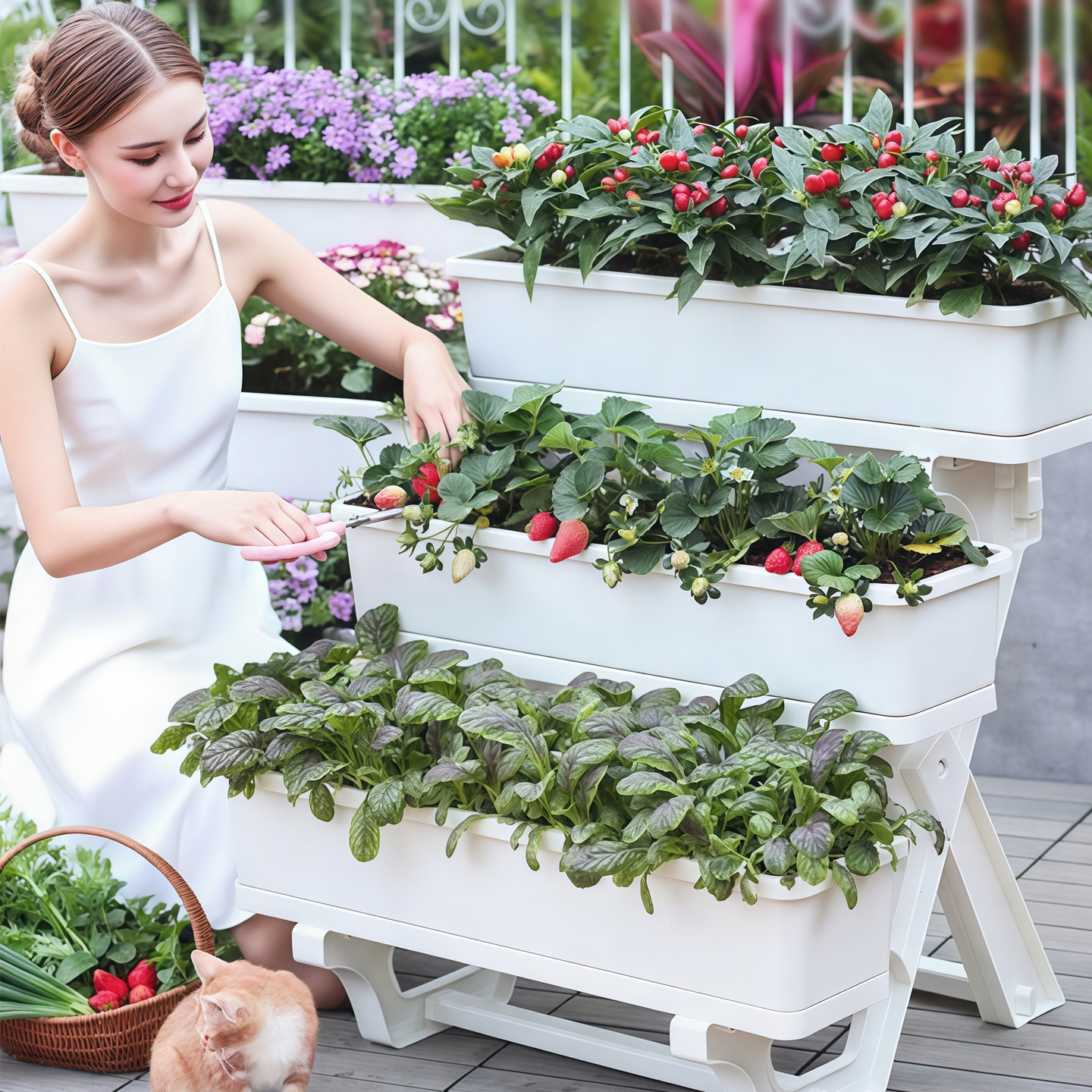 阳台多层种菜专用箱立体种花盆组合架子家庭室内种植神器顶楼草莓