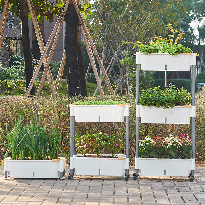可移动花架多层自吸水花盆