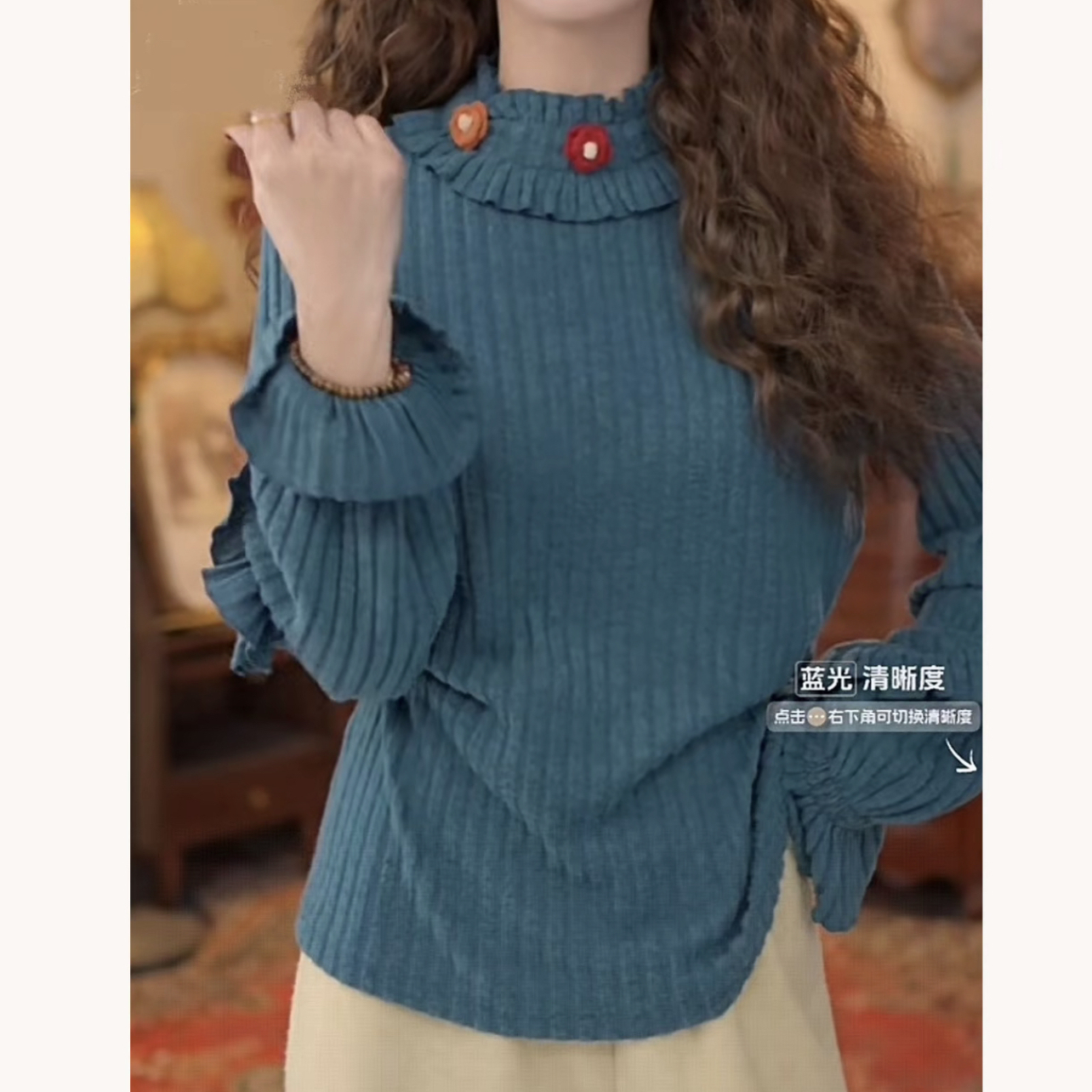 港风复古氛围感秋冬针织宽松百搭上衣2025打底衫女百搭复古长袖