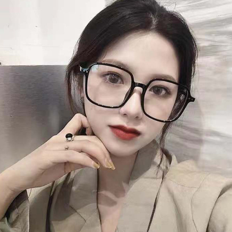 防蓝光眼镜防辐射玩电脑手机护眼网红大脸显瘦百搭圆脸平光镜大框