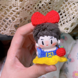 手工针织5cm棉花娃娃娃衣白雪公主娃衣无属性衣服可爱帽子配饰