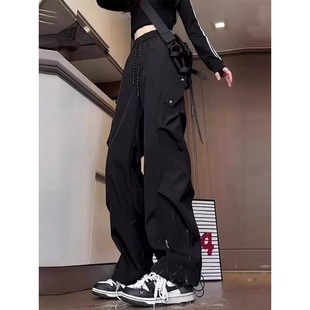 美式vibe中性风工装机能冲锋裤子秋冬季潮牌加绒加厚大码保暖长裤