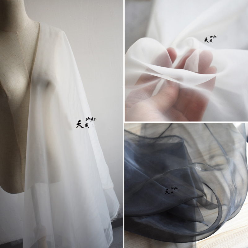 尼龙欧根布料高密挺阔网纱透明