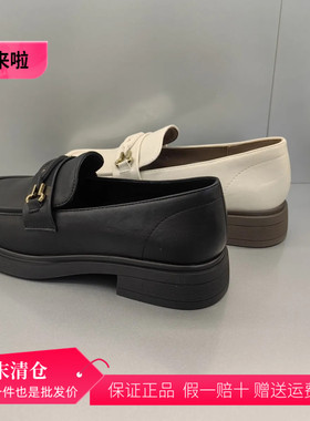香香莉29055乐福鞋女2025春季新款韩版圆头百搭一脚蹬女鞋复古单