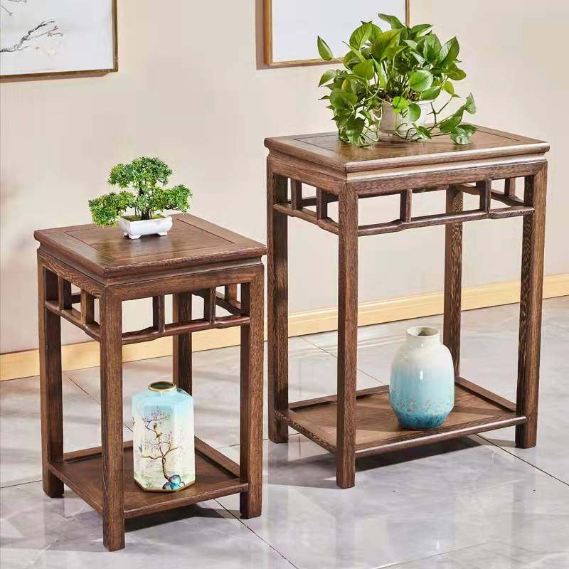 实木红木花梨木花架 盆景架 鱼缸架 石头底座花梨木方台红木家具