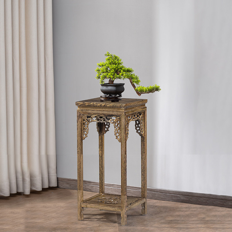 实木花几红木花架鸡翅木花梨木客厅多层盆景架花架仿古架置物架u.