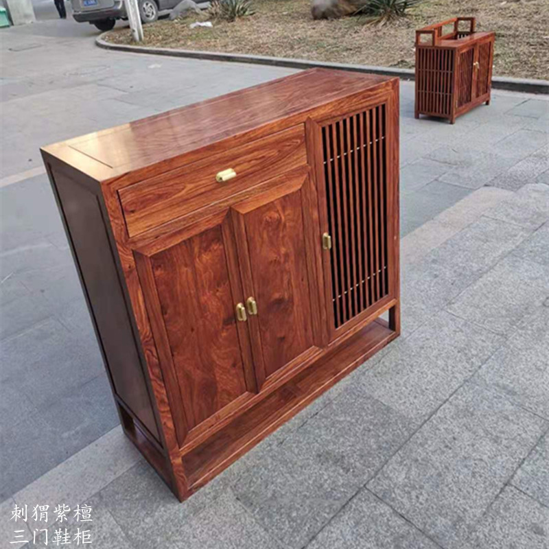 红木家具新中式风大容量门厅鞋柜