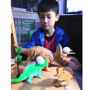 恐龙 大号40厘米彩色袋装 霸王龙 蜿龙 刺背龙等 特价 三角龙 热卖
