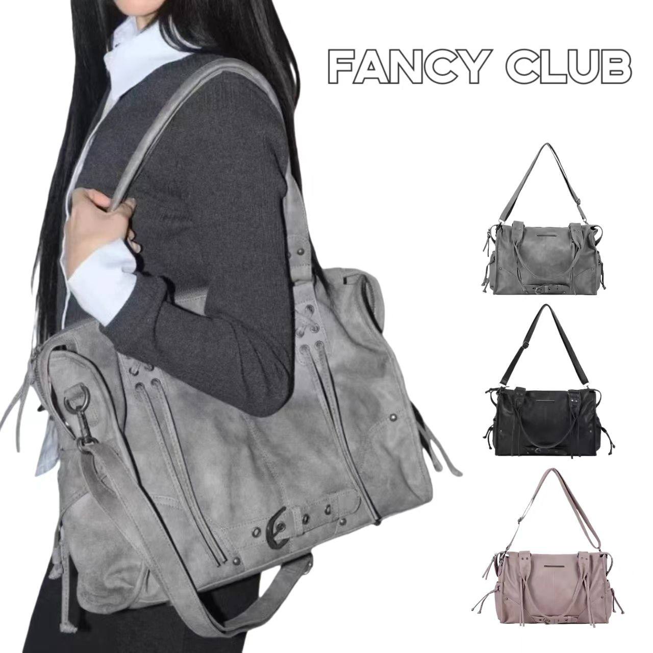 韩国新款FANCY CLUB托特包大容量雪允同款机车女包单肩手提斜挎包,箱包皮具/热销女包/男包,托特包,淘宝优惠券,粉丝福利购,淘宝优惠卷