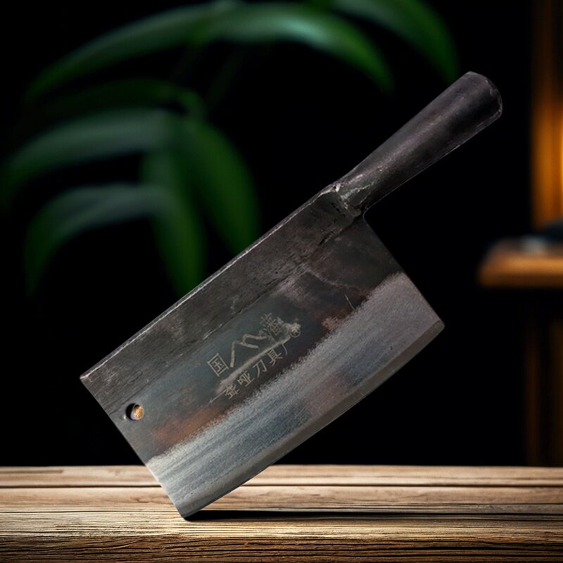 国藩高碳炮弹钢手工锻打菜刀家用砍骨刀老式杀鱼砍鸡鸭斩骨刀加厚