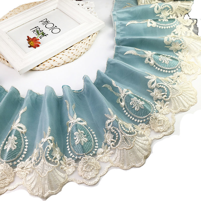 加宽20厘米双层带衬布沙发蕾丝宽边窗帘拼接边沙发垫抱枕装饰辅料