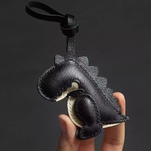 小恐龙手工真皮质包包小挂件车钥匙扣书包公仔挂饰高级感可爱礼物